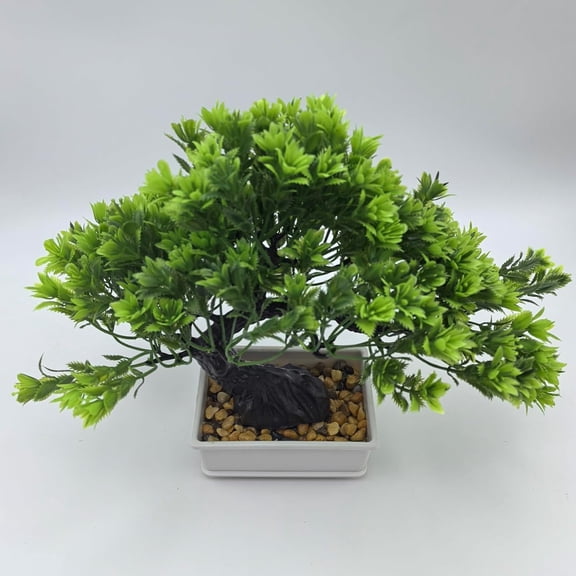 Artificial Bonsai Pine Tree Fake Desk Plants Commercial Reception Charm Adornment Home Decor Office Bookshelf Decor (Warm Colors)