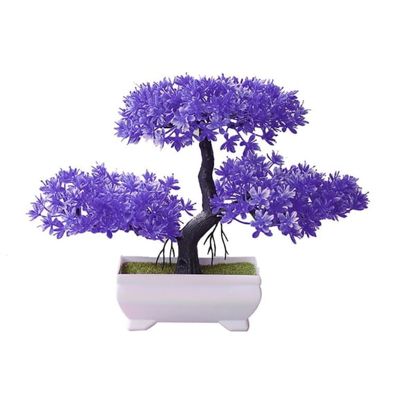 Artificial Bonsai Pine Tree, Mini Fake Potted Plant with Stable Flowerpot, Lifelike Plastic Bonsai for Home Office Desk Shelf Table Decoration