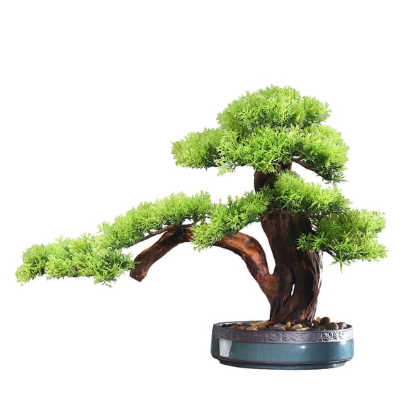 Artificial Bonsai Tree, Greenery Potted Plant, Zen Style Landscape Ornament, Indoor Decorative Tree for Living Room and Entryway Home Decoration