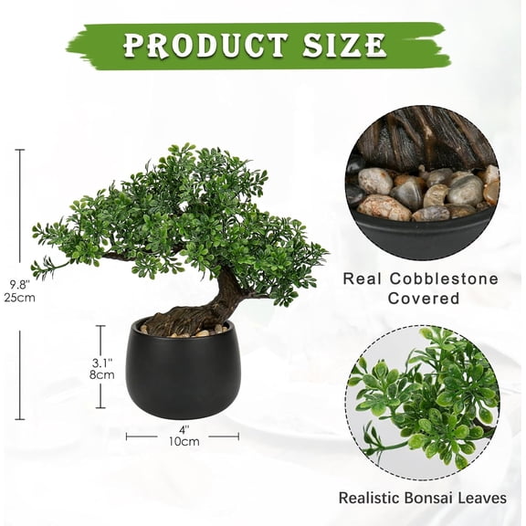 Artificial Bonsai Tree Juniper Faux Plants Indoor Fake Plants Decor with Ceramic Pots for Home Table Office Desk Bathroom Shelf Bedroom Living Room Farmhouse Decorations