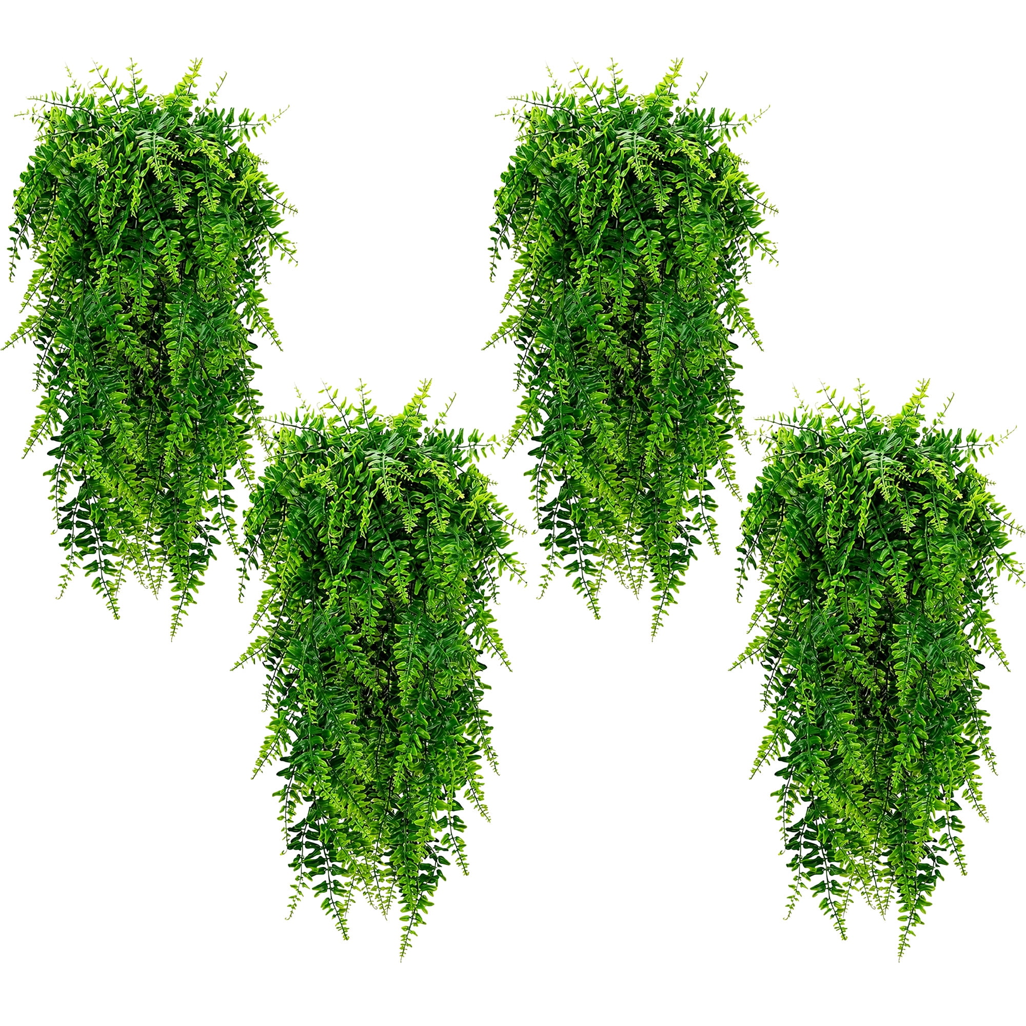Artificial Boston Fern 2 Pack 69 Forks, Faux Greenery Stems for Home ...