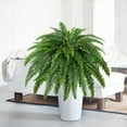 thumbnail image 1 of Artificial  Fern Bush Set of 2 Large Faux Plants for Indoor Outdoor Decor, 45 Inch Realistic Greenery with 55 Branches Each, 1 of 6