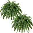 thumbnail image 1 of CandWuom Artificial Boston Fern Bush- Set of 2 Large Artificial Ferns for Outdoors, 45Inch Large Faux Ferns, Suitable for Office & Living Room Decor, 60Branches for Each Bouquet, 1 of 8