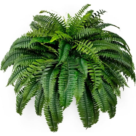 Artificial Boston Ferns for Outdoors Extra Large Fake Ferns Nearly Natural 48Inch Faux Boston Fern Bush Artificial Ferns Hanging Plants for Home Decor, 88 Branches
