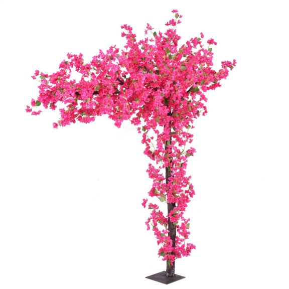 Artificial Bougainvillea Flower Stems Silk Bougainvillea Long Branches Full Blossoms for Home Wedding Table Centerpiece Shower Event Backdrop Indoor Outdoor Decorations (Fuchsia)