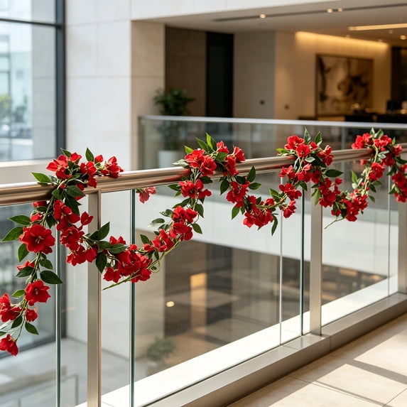 Artificial Bougainvillea Garland Vine – Faux Silk Hanging Flowers Plant, Multicolor Rattan Decoration for Outdoor Porch, Patio, Balcony, Yard and Wall