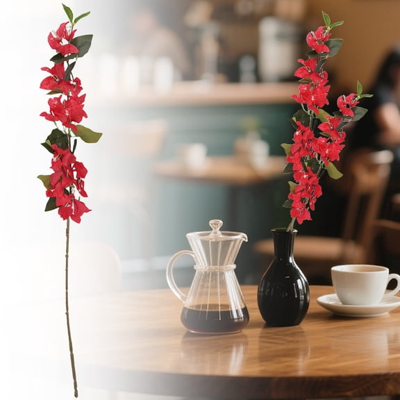 Artificial Bougainvillea Stem – Red Single Branch for Wedding Arch, Wall & Home Decor (ABS)