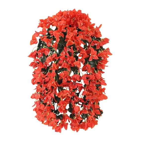 Artificial Bougainvillea Vine Garland - 12-Branch 156-Flower Fake Hanging Plants for Living Room, Ceiling, Wedding, and Home Decoration (28.74in)