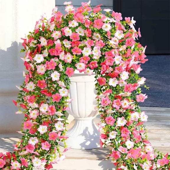 Artificial Bougainvillea Wall Hanging Silk Flower Ceiling Decor Wedding Rattan,Red