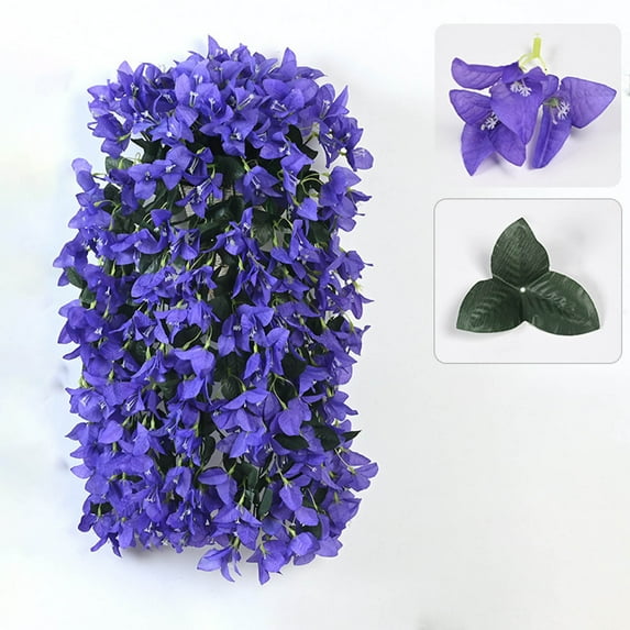 Artificial Bougnvillea Hanging Garland, 12-Branch 156-Flower Fake Vine, 28.7-Inch UV Resistant Plastic Flowers for Wall Ceiling Decoration, Indoor Outdoor Home Garden Fake Decor