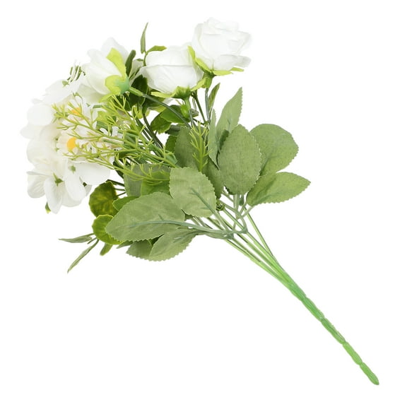 Artificial Bouquet Fake Petals Blue Hydrangea Flowers Bride White