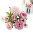 thumbnail image 1 of This Artificial Bouquet Of Roses and Chrysanthemums Looks Just Like The Real Thing, Making It Perfect for Table Centerpieces, Wedding Decorations, and Home Decor, 1 of 9