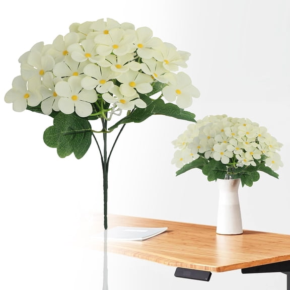 Artificial Bouquet, Yellow, Hydrangea Flowers for Home Table Centerpieces Wedding Decor
