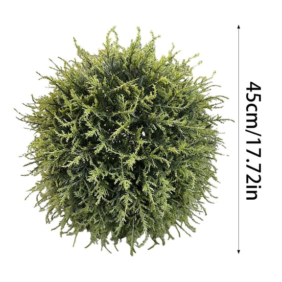 Artificial Boxwood Ball Milan Grass Decoration Topiary Pines Needle Grass Artificial Evergreens Cyprus Ball Home Doorway Entrance Wedding Party Decor(A)