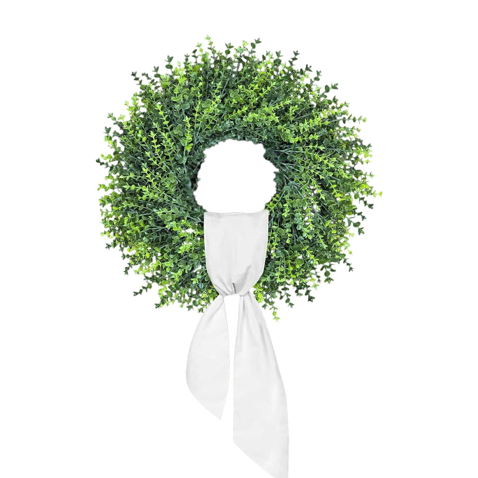Artificial Boxwood Front Door Wreath,27.5 Inch Evergreen Spring Wreath ...