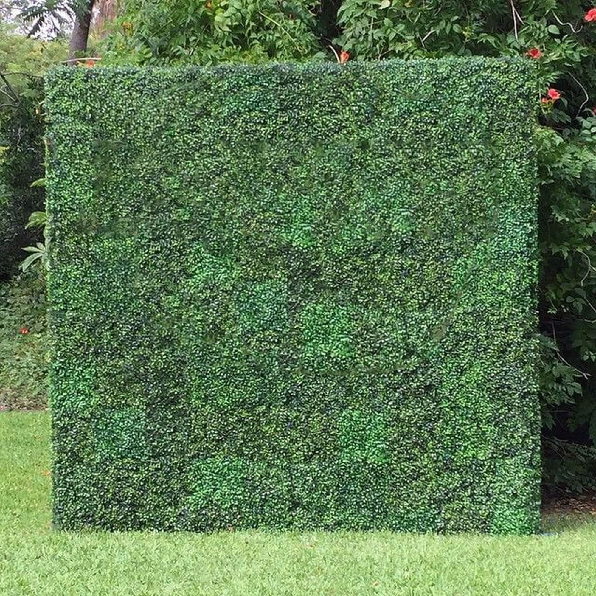 20-Inch Green Artificial Boxwood Hedge Panels Set
