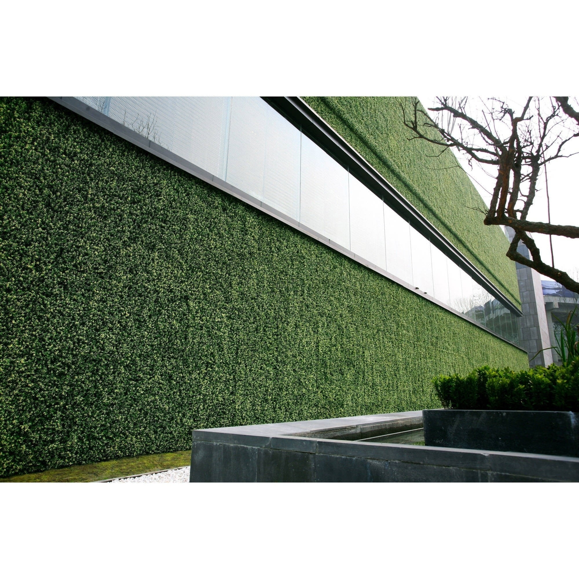 20"x20" Green Plastic Boxwood Hedge Panels for Outdoor Use
