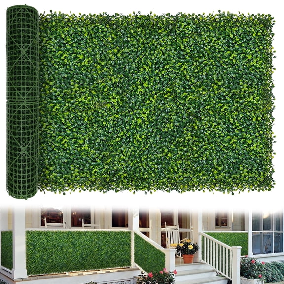 ODTORY Artificial Boxwood Hedge Privacy Fence Screen, 40"x160"  UV-Anti Faux Greenery Grass Wall for Indoor Outdoor Backdrop Decor