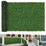 ODTORY Artificial Boxwood Hedge Panel Privacy Fence Screen, 144"x 72" UV-Anti Faux Greenery Grass Wall for Indoor Outdoor Backdrop Decor