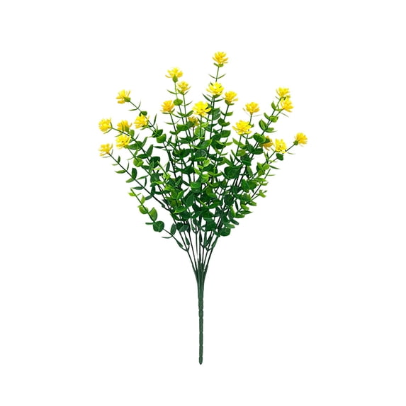 Artificial Boxwood Stems, Aetherz Summer Flower 1Pack Artificial Boxwood Plastic Plants Shrubs Greenery Outdoors Uv Resistant Plastic Faux Plants for Garden Office Patio Wedding