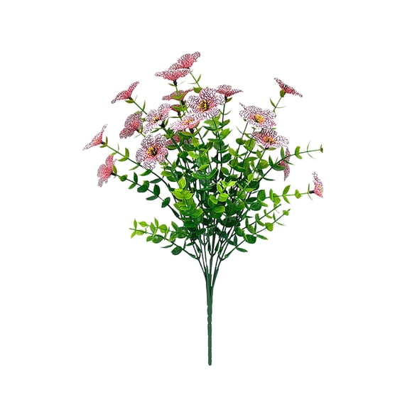 Artificial Boxwood Stems, Aetherz Summer Flower 1Pack Artificial Boxwood Plastic Plants Shrubs Greenery Outdoors Uv Resistant Plastic Faux Plants for Garden Office Patio Wedding
