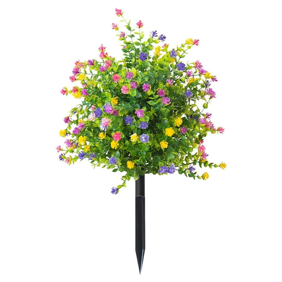 Artificial Boxwood Topiary Ball Bush with Ground Spike, Uv Resistant Faux Greenery Shrubs Fake Green Plants for Garden Porch Yard Patio Decor