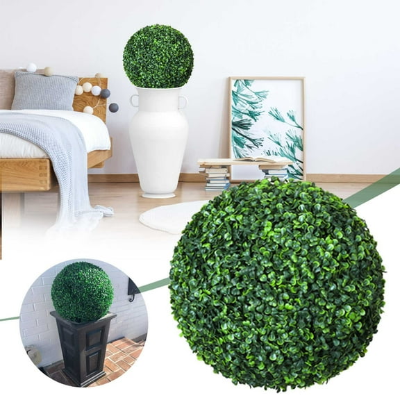 Artificial Boxwood Topiary Ball, Single Piece Lifelike Faux Plant Sphere for Wedding Decor, Home Garden Planter, Patio, Indoor Outdoor Decoration​