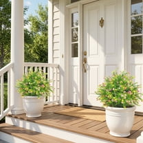 THE BRIVE 16" Artificial Boxwood Topiary Ball Outdoor Ground Spike 2 Count