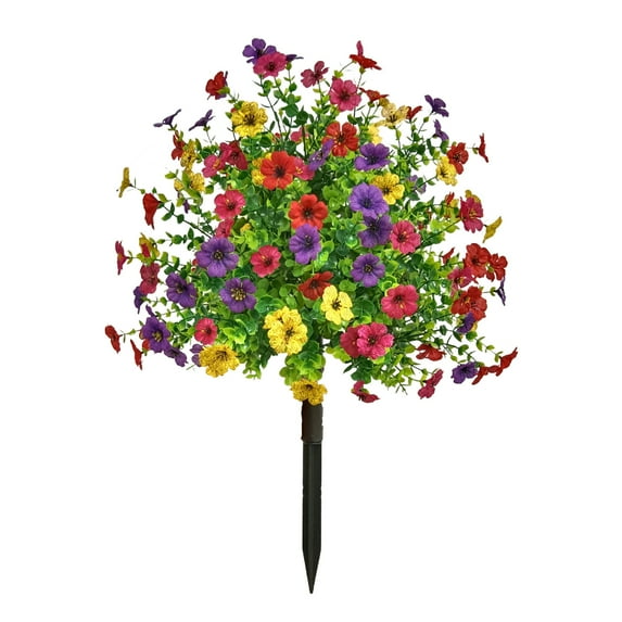 Artificial Boxwood Topiary Ball Trees with Ground Spike, UV Resistant Faux Outdoor Shrubs & Bushes for Front Yard Decor, Indoor, Garden, Yard, Porch, Patio Decor