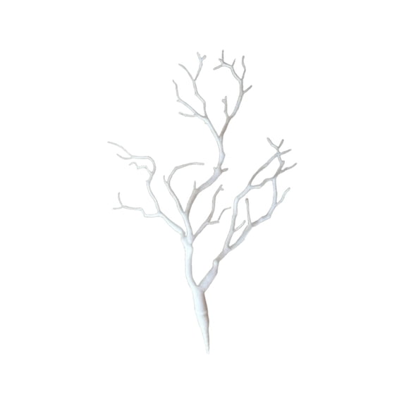 Artificial Branches 13.78 Inch Faux Tree Branches Plastic Fake Stems for Vase Decoration, Realistic White Twigs for Christmas Halloween Party Home Decor