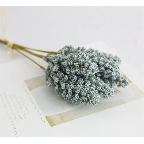 Artificial Breath Flowers Pastel Foam Berry Spike Picks Mini Fake Vanilla Flower Faux Bouquet for Home Vase Wedding Party Indoor Office Outside Hanging,Blue