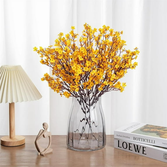 Artificial Breath Silk Flowers,1PC Real Touch Black Fake Flowers Silk Flowers Bulk for Vase Home Office Wedding Indoor Outdoor Centerpiece Table Party Halloween Decorations,White 1