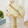 thumbnail image 1 of Artificial Bridal Bouquet for Wedding Decorations with Crown and Diamonds, Artificial Roses Flowers Wedding Bouquets for Bride Bridesmaid Bouquets for Wedding, 1 of 5