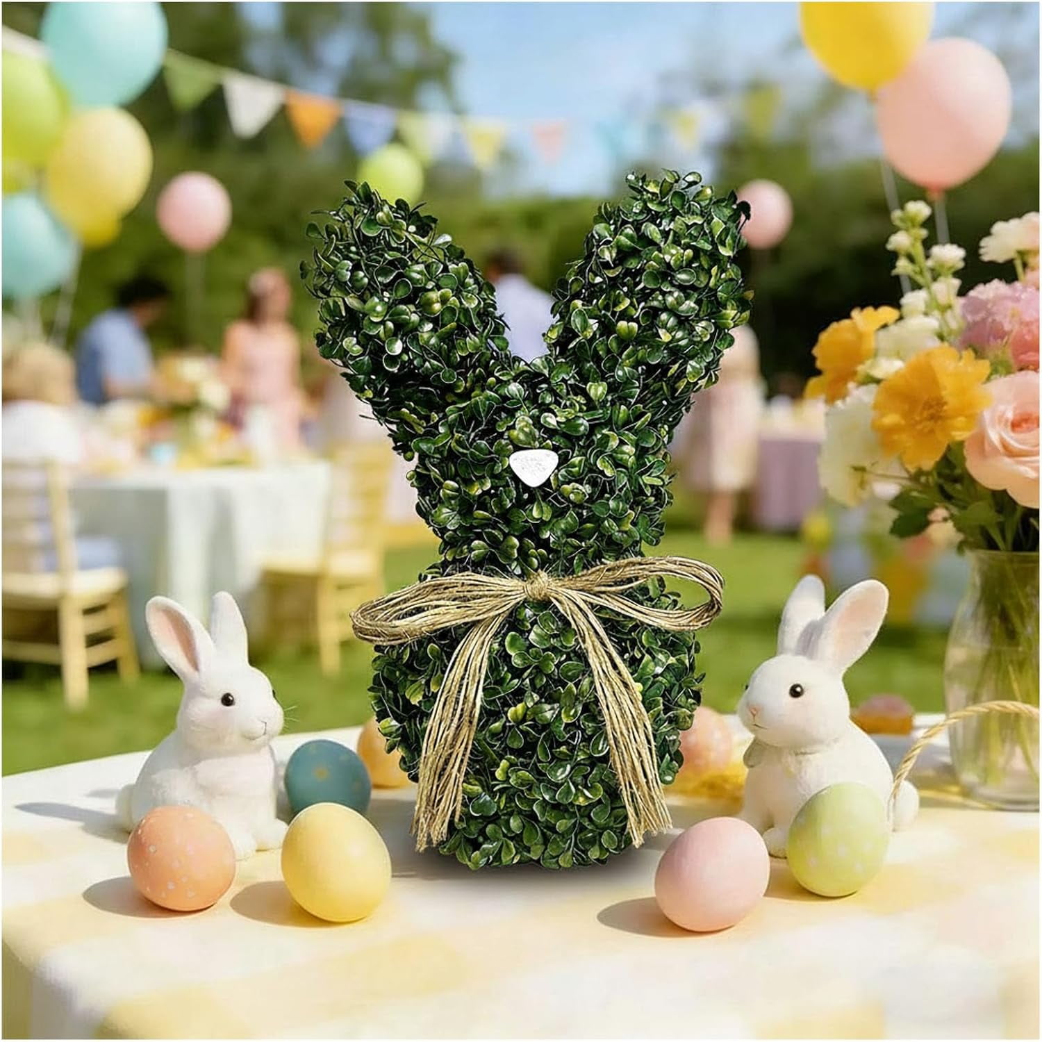 Artificial Bunny Rabbit Topiary Tree Pot, 2026 New Faux Rabbit Boxwood ...