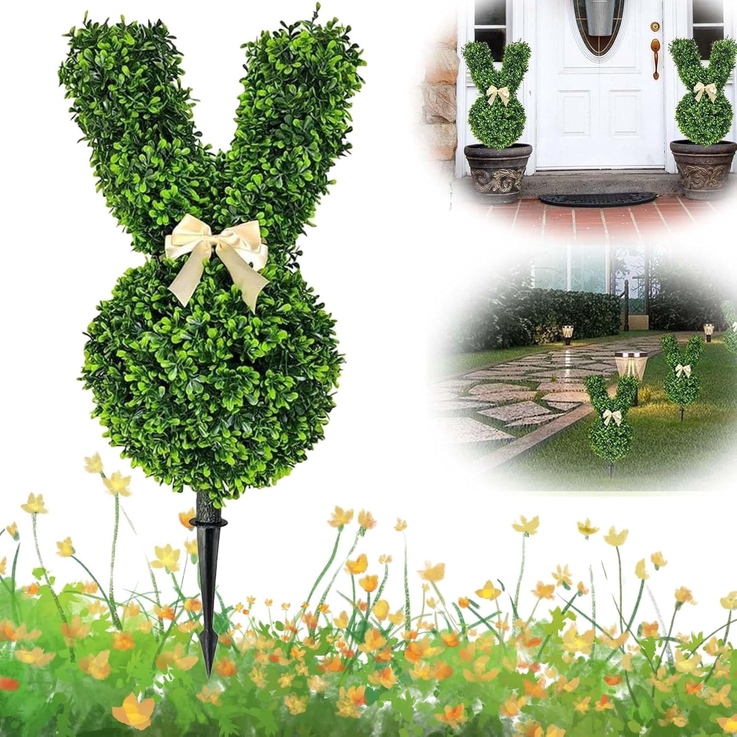 Artificial Bunny,Shaped Topiary Tree Pot Fake Easter Bunny Plant,Bunny ...