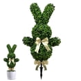 thumbnail image 1 of Artificial Bunny Shaped Topiary Tree, Rabbit Shaped Topiary Trees with Ground Spike, Artificial Faux Boxwood Fake Easter Pla, 1 of 7