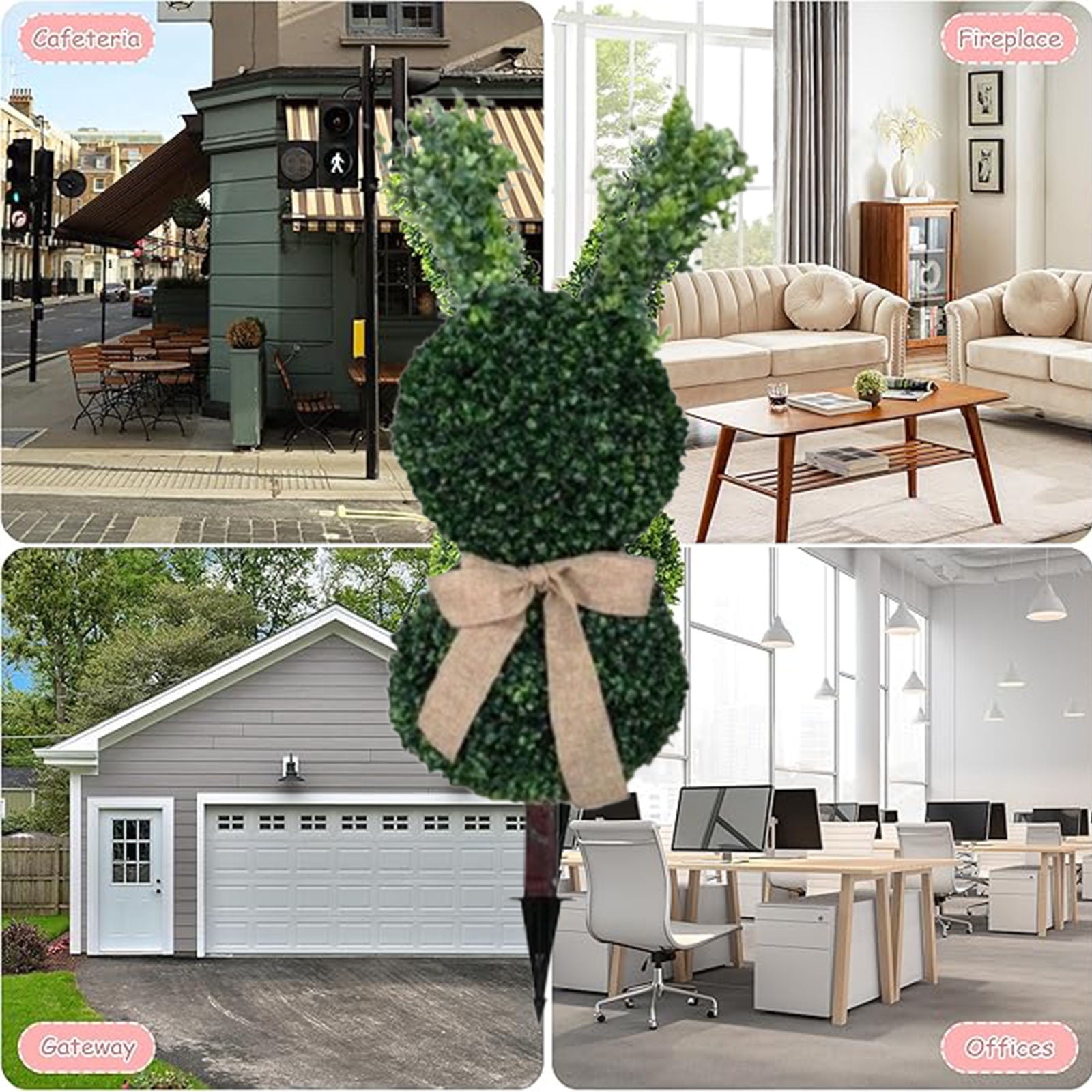 Artificial Bunny Topiary Outdoor - Rabbit Shaped Topiary Trees, Easter ...