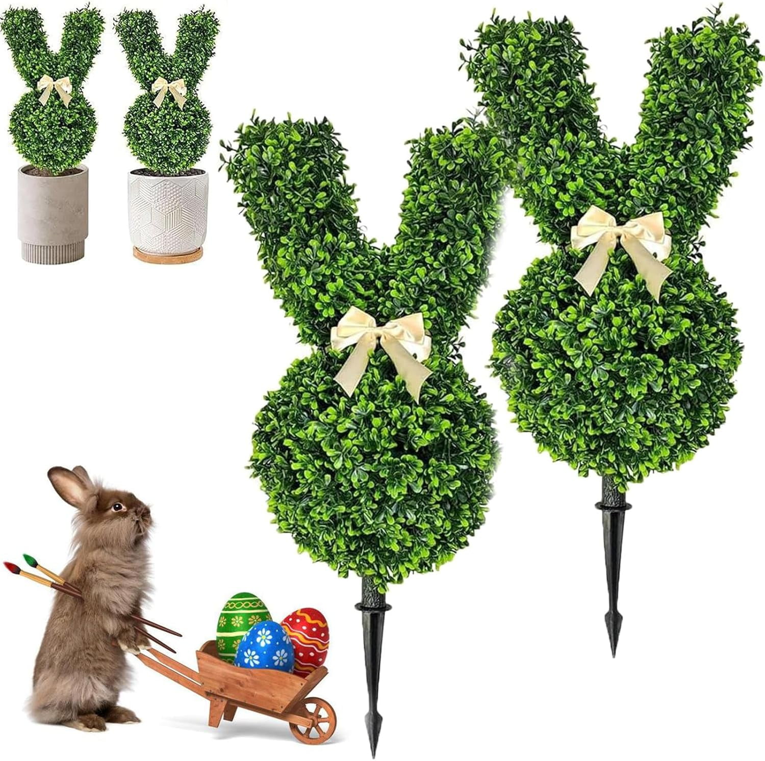 Artificial Cypress Topiary Trees 2-Foot Tall (Set Of 2) – Outdoor ...
