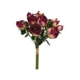 thumbnail image 1 of Artificial Burnt Edge Rose Bouquet - Red 6-Piece Faux Floral Bunch, Realistic Fake Flowers for Home Decor Wedding Tabletop Ornaments, 1 of 6