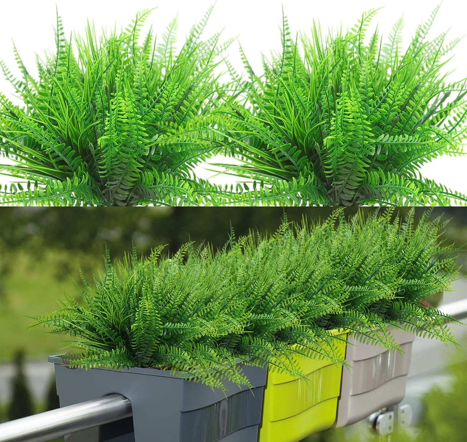 Artificial Bushes Shrubs Plants for Outdoor UV Resistant Faux Wheat Grass  and Fern Plastic Greenery Plants for Balcony Planters Garden Patio Porch  Window Box Home Décor - Walmart.com, image size:1500x1419