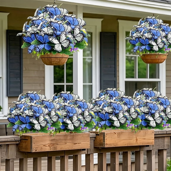 Artificial Butterflies Flower Wedding Floral Arrangements | Fake Flower Bouquets for Home Decor | 30cm Silk Fall for Vases | 1-Pack