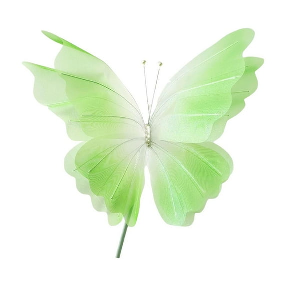 Artificial Butterfly Decoration, 4D Gauze Fake Butterfly Mesh Photography Props Mariage Decor for Wedding, Outdoor, Bedroom, Parties (Green)