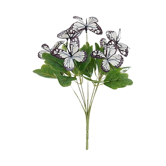 Artificial Butterfly Flower Decor, 11.4inch Artificial Flowers Bouquet, 3D Printed Artificial Butterflies Floral Stem, Realistic Simulation Floral Arrangement, Butterflies Flower Branches