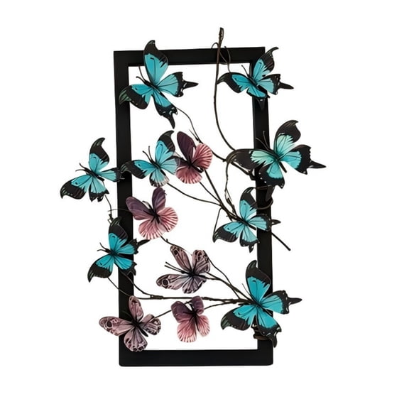Artificial Butterfly Flower Frame Set – 40x20cm Shadow Box with 2 Faux Floral Bouquets for Home Office Cafe Decor