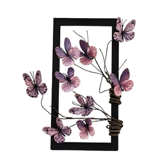 Artificial Butterfly Flower Frame Set – 40x20cm Shadow Box with 2 Faux Floral Bouquets for Home Office Cafe Decor