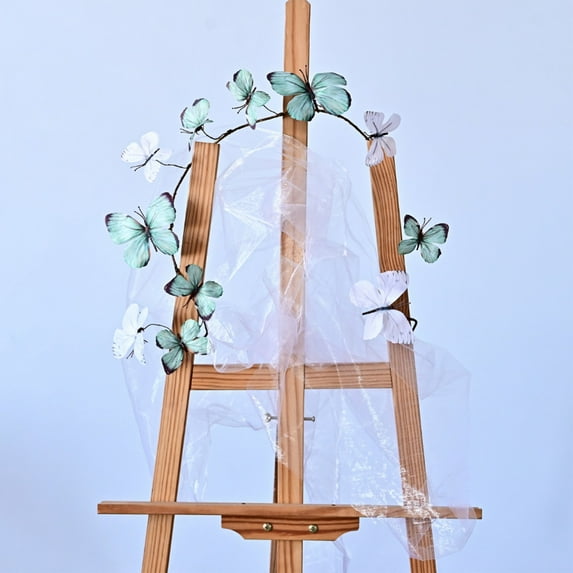 Artificial Butterfly Garland Decor | 37 Inch Flexible Plastic Vine Multicolor | Removable Decorative Rattan with 12 Lifelike Butterflies for Walls, Arches, Spring Party, Home Accent