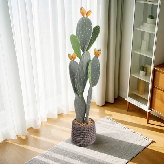 Artificial Cactus, 42" Tall Fake Big Cactus Plants, Faux Cacti Realistic Lifelike Cactus Plant For Home Office Shop Garden Indoor Outdoor Decoration