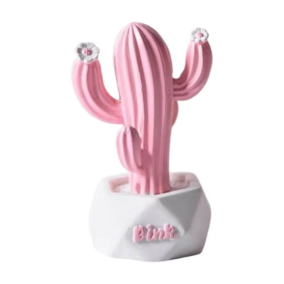 Artificial Cactus Ornament, Cactus Plant Statue With Cute Smile Eyes Design, Ideal For Dollhouses Gardens Bonsai Cars Home Desktop Decor Indoor Spaces, Durable Crafted