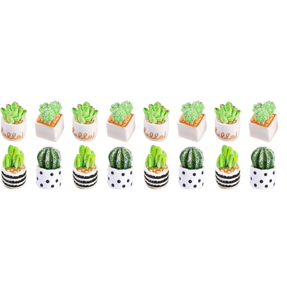 IMIKEYA Fake Cactus Plant Bonsai, Assorted Color, Sturdy Material, Home Decoration, 16Pcs