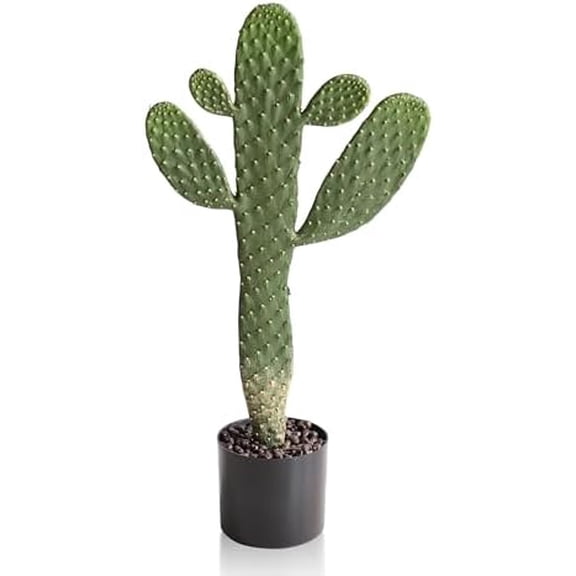 Artificial Cactus Potted Plant Faux Cacti 19 Inch Cactus Plant with Black Planter for Home Garden Office Decor Indoor Outdoor$$Home Decor, Kitchen, & Other